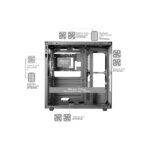 Mars Gaming MCV-ONE Case Tower ATX - Ventola da 120 mm FRGB integrata - Vetro temperato curvo continuo - Doppia camera - 7 slot di espansione - 342 x 286 x 352 mm - Colore bianco - immagine 5