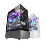 Mars Gaming MC-XO Case Tower ATX - Ventola posteriore FRGB da 120 mm - Raffreddamento Sidecool - Doppia camera - 7 slot di espansione - 487x214x350 mm - Colore nero - immagine 2