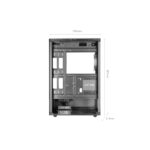 Mars Gaming MC-XO Case Tower ATX - Ventola posteriore FRGB da 120 mm - Raffreddamento Sidecool - Doppia camera - 7 slot di espansione - 487x214x350 mm - Colore nero - immagine 3