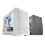 Mars Gaming MC-XPS Minitorre ultracompatta - Ventola posteriore FRGB da 120 mm - Supporto MicroATX/Mini-ITX - Griglia di raffreddamento - Finestra laterale in vetro temperato - 392 x 196 x 289 mm - Colore bianco - immagine 2