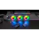 Mars Gaming MF-3DPROKIT Confezione da 3 ventole da 120 mm - Illuminazione ARGB Infinity Mirror 360º - Silenziosa 12dB - Telecomando e hub ARGB - Colore nero - immagine 3