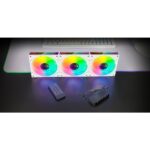 Mars Gaming MF-3DPROKIT Confezione da 3 ventole da 120 mm - Illuminazione ARGB Infinity Mirror 360º - Silenziosa 12 dB - Telecomando e hub ARGB - Colore bianco - immagine 3