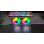 Mars Gaming MF-3DPROX2 Confezione da 2 ventole da 120 mm - Illuminazione ARGB Infinity Mirror 360º - Silenziosa 12 dB - Controllo PWM - Colore nero - immagine 3