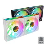 Mars Gaming MF-3DPROX2R Confezione da 2 ventole da 120 mm - Illuminazione ARGB Infinity Mirror 360º - Silenziosa 12 dB - Controllo PWM - Colore bianco - immagine 3