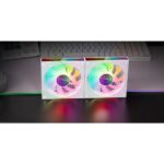 Mars Gaming MF-3DPROX2 Confezione da 2 ventole da 120 mm - Illuminazione ARGB Infinity Mirror 360º - Silenziosa 12 dB - Controllo PWM - Colore bianco - immagine 2