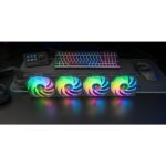 Mars Gaming MF-SI4KIT Confezione da 4 ventole da 120 mm - Illuminazione ARGB Infinity Mirror - Silenziosa 14 dB - Telecomando e hub ARGB - Colore nero - immagine 2