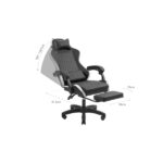 Mars Gaming MGC-X Sedia da gioco ergonomica - Poggiapiedi estensibile - Cuscini lombari e cervicali - 660x540x1250mm - Finitura in pelle PU - Colore nero e blu - immagine 2