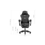 Mars Gaming MGC-X Sedia da gioco ergonomica - Poggiapiedi estensibile - Cuscini lombari e cervicali - 660x540x1250 mm - Finitura in pelle PU - Colore nero - immagine 4
