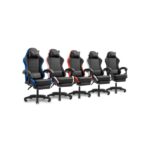 Mars Gaming MGC-X Sedia da gioco ergonomica - Poggiapiedi estensibile - Cuscini lombari e cervicali - 660x540x1250 mm - Finitura in pelle PU - Colore nero - immagine 5