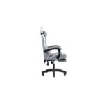 Mars Gaming MGC-X FABRIC Sedia da gioco ergonomica - Poggiapiedi estensibile - Cuscini lombari e cervicali - 660x540x1250 mm - Tessuto traspirante - Colore grigio e blu - immagine 4