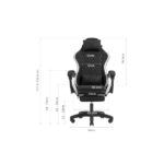 Mars Gaming MGC-X FABRIC Sedia da gaming ergonomica - Poggiapiedi estensibile - Cuscini lombari e cervicali - 660x540x1250 mm - Tessuto traspirante - Colore grigio e rosa - immagine 3