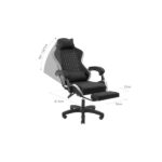 Mars Gaming MGC-X FABRIC Sedia da gaming ergonomica - Poggiapiedi estensibile - Cuscini lombari e cervicali - 660x540x1250 mm - Tessuto traspirante - Colore nero e rosa - immagine 2