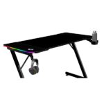 Mars Gaming MGD-X120RGB Tavolo da gaming - Illuminazione ARGB con telecomando - Supporti per cuffie e bevande - Tappetino XXL - Struttura in acciaio - 120x60x1,5 cm - Finitura in fibra di carbonio - Colore nero - immagine 3