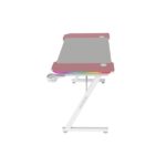 Mars Gaming MGD-X120RGB Tavolo da gaming - Illuminazione ARGB con telecomando - Supporti per cuffie e bevande - Tappetino XXL - Struttura in acciaio - 120x60x1,5 cm - Finitura in fibra di carbonio - Colore bianco e rosa - immagine 3