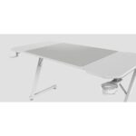 Mars Gaming MGD-X140 Tavolo da gioco - Supporti per cuffie e bevande - Tappetino XXL - Struttura in acciaio - 140x60x1,5 cm - Finitura in fibra di carbonio - Colore bianco - immagine 3