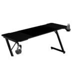 Mars Gaming MGD-X160 Tavolo da gioco - Supporti per cuffie e bevande - Tappetino XXL - Struttura in acciaio - 160x60x1,5 cm - Finitura in fibra di carbonio - Colore nero - immagine 3