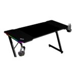Mars Gaming MGD-X160RGB Tavolo da gaming - Illuminazione ARGB con telecomando - Supporti per cuffie e bevande - Tappetino XXL - Struttura in acciaio - 160x60x1,5 cm - Finitura in fibra di carbonio - Colore nero - immagine 3