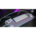 Mars Gaming MKPRO Tastiera completa ibrida H-Mech - Switch SKN giallo - Disposizione internazionale QWERTY US - Illuminazione RGB Chroma - 385x140x40mm - Colore bianco - immagine 2