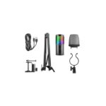 Mars Gaming MMIC-SC Microfono da gioco - Braccio meccanico omnidirezionale - Filtro anti-pop in rete metallica - Illuminazione ARGB tattile - Diagramma polare cardioide - 141x52x80 mm - Colore nero - immagine 4