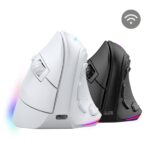 Mars Gaming MM-SK Mouse da gioco wireless verticale per destrimani - Sensore 8400 dpi - Bluetooth 5.1 - RF 2,4 GHz - Interruttori HUANO - Illuminazione RGB - 109 x 73 x 76 mm - Colore bianco - immagine 5