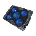 Unykach Candy C500 Base di raffreddamento - 5 ventole LED blu - Altezza regolabile in 5 posizioni - Struttura resistente - 2 porte USB - Colore nero - immagine 2