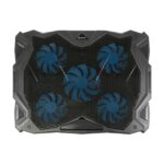 Unykach Candy C500 Base di raffreddamento - 5 ventole LED blu - Altezza regolabile in 5 posizioni - Struttura resistente - 2 porte USB - Colore nero - immagine 3