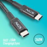 Cavo NGS 2.0 da USB-C maschio a USB-C maschio - Ricarica ultraveloce fino a 240 W - Lunghezza 2 m - Colore nero - immagine 4