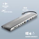 NGS Adattatore multiporta USB-C 12 in 1 - WIN/MAC-HDMI-VGA-LAN-SD/TF- LAN - PD 100W CHARGE - 3xUSB3.0 - immagine 2