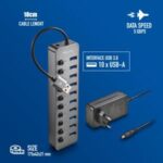NGS IHUB10  Hub USB 3.0 - 10 porte USB 3.0 con interruttori - Fino a 5 Gbps - immagine 3