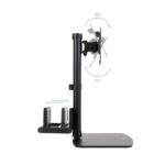 Tooq Supporto da tavolo per monitor da 17"-27" - Regolabile in altezza. Girevole e inclinabile - Gestione dei cavi - Peso massimo 6 kg - Supporto per mini CPU - VESA 100x100 mm - immagine 3