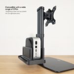 Tooq Supporto da tavolo per monitor da 17"-27" - Regolabile in altezza. Girevole e inclinabile - Gestione dei cavi - Peso massimo 6 kg - Supporto per mini CPU - VESA 100x100 mm - immagine 5