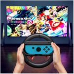 Nintendo Pack di 2 volanti per Joy-Con - Migliore presa - Immersione nei giochi di corse - Comandi non inclusi - Colore rosso e blu - immagine 5
