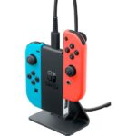 Base di ricarica Nintendo per Joy-Con - 2 porte per uso simultaneo - Colore nero - immagine 2