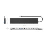 Aisens USB-C Dock 13 in 1 - USB-C a 2xHDMI - 1xDisplayPort - 1xRJ45 - 3xUSB-A - 2xUSB-C - 1xUSB-C PD - 1xAudio - 1xSD - 1xMicro SD - 1xSlot Kensington - 30 cm - Colore grigio - immagine 3