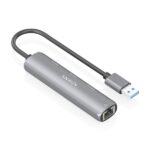 Aisens ASUC-4P035-GR Adattatore di rete USB 3.0 a Gigabit Ethernet + Hub 1xUSB-C e 2xUSB-A 3.0 - 15 cm - Colore grigio - immagine 2