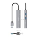 Aisens ASUC-4P035-GR Adattatore di rete USB 3.0 a Gigabit Ethernet + Hub 1xUSB-C e 2xUSB-A 3.0 - 15 cm - Colore grigio - immagine 4