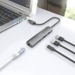 Aisens ASUC-4P035-GR Adattatore di rete USB 3.0 a Gigabit Ethernet + Hub 1xUSB-C e 2xUSB-A 3.0 - 15 cm - Colore grigio - immagine 5