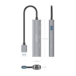 Aisens ASUC-4P036-GR Adattatore di rete USB 3.0 a Gigabit Ethernet + Hub 2xUSB-C e 1xUSB-A 3.0 - 15 cm - Colore grigio - immagine 4