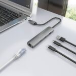 Aisens ASUC-4P036-GR Adattatore di rete USB 3.0 a Gigabit Ethernet + Hub 2xUSB-C e 1xUSB-A 3.0 - 15 cm - Colore grigio - immagine 5