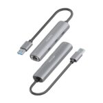 Aisens ASUC-4P037-GR Adattatore di rete USB 3.0 a Gigabit Ethernet + Hub 3xUSB-C - 15 cm - Colore grigio - immagine 3
