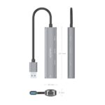 Aisens ASUC-4P037-GR Adattatore di rete USB 3.0 a Gigabit Ethernet + Hub 3xUSB-C - 15 cm - Colore grigio - immagine 4