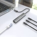 Aisens ASUC-4P037-GR Adattatore di rete USB 3.0 a Gigabit Ethernet + Hub 3xUSB-C - 15 cm - Colore grigio - immagine 5