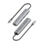 Aisens ASUC-4P038-GR Adattatore di rete USB-C a Gigabit Ethernet + Hub 3xUSB-A 3.0 - 15 cm - Colore grigio - immagine 3