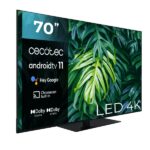 Cecotec A2 series ALU20070ZS Smart TV senza cornice da 70" LED con risoluzione 4K UHD - Android TV 11 - Chromecast integrato - Dolby Vision e Atmos - HDMI 2.1 48Gb - Base centrale - Colore nero - immagine 4