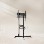 Tooq Kefren Supporto da pavimento con ruote per schermi da 37" a 70" - Altezza regolabile - Blocco ruote - Ripiano - Gestione cavi - Peso max 70 kg - VESA max 600X400 mm - Colore nero - immagine 3