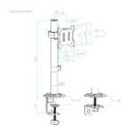 Tooq DB1130TN-B Supporto da tavolo per monitor da 17"-32" - Altezza, inclinazione, rotazione e orientamento regolabili - Gestione dei cavi - Peso massimo 10 kg - VESA 100X100 mm - Colore nero - immagine 5