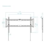 Tooq LP1083F-B Supporto fisso a parete per TV da 37"-80" - Peso max 75 kg - VESA 600x400 mm - Sistema di sgancio tramite cordino - Colore nero - immagine 4