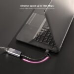 Nanocavo Adattatore di rete USB-C + USB-A/M 3.0 a Ethernet Gigabit 10/100/1000 Mbps - 15 cm - Colore grigio - immagine 5