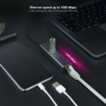 Nanocavo Adattatore di rete USB-C + USB-A/M 3.0 a Ethernet Gigabit 10/100/1000 Mbps + Hub 3xUSB-A 3.0 - 15 cm - Colore grigio - immagine 4