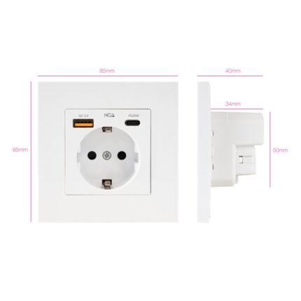 1xUSB-C PD - 3.4A - Colore bianco
